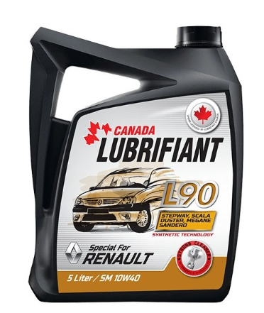 روغن موتور کانادا لوبریفنت مدل رنو ال 90 10W-40 SM حجم 5 لیتری