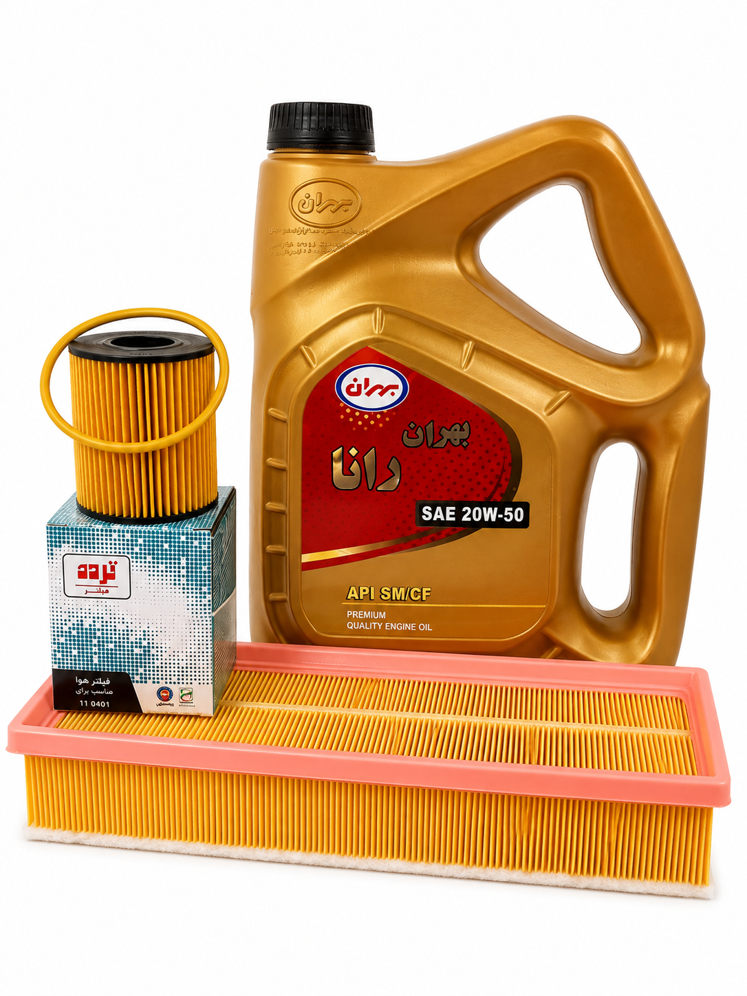 پکیج روغن موتور بهران رانا ۴ لیتر ۲۰W50 SM مناسب پژو ۲۰۶(85به بعد)