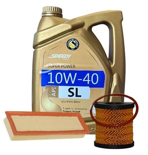 پک روغن پژو 206 تیپ 2 اسپیدی سوپر پاور اسپشیال (SL 10W40) 4L + فیلتر روغن و فیلتر هوا